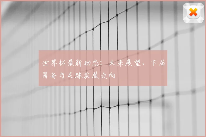 世界杯最新动态：未来展望、下届筹备与足球发展走向